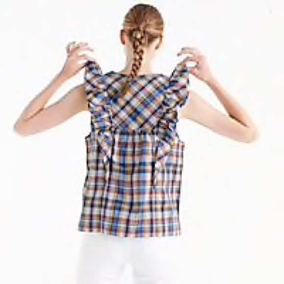 BNWT J. Crew ruffle top in vintage plaid SOLD OUT - Picture 3 of 3